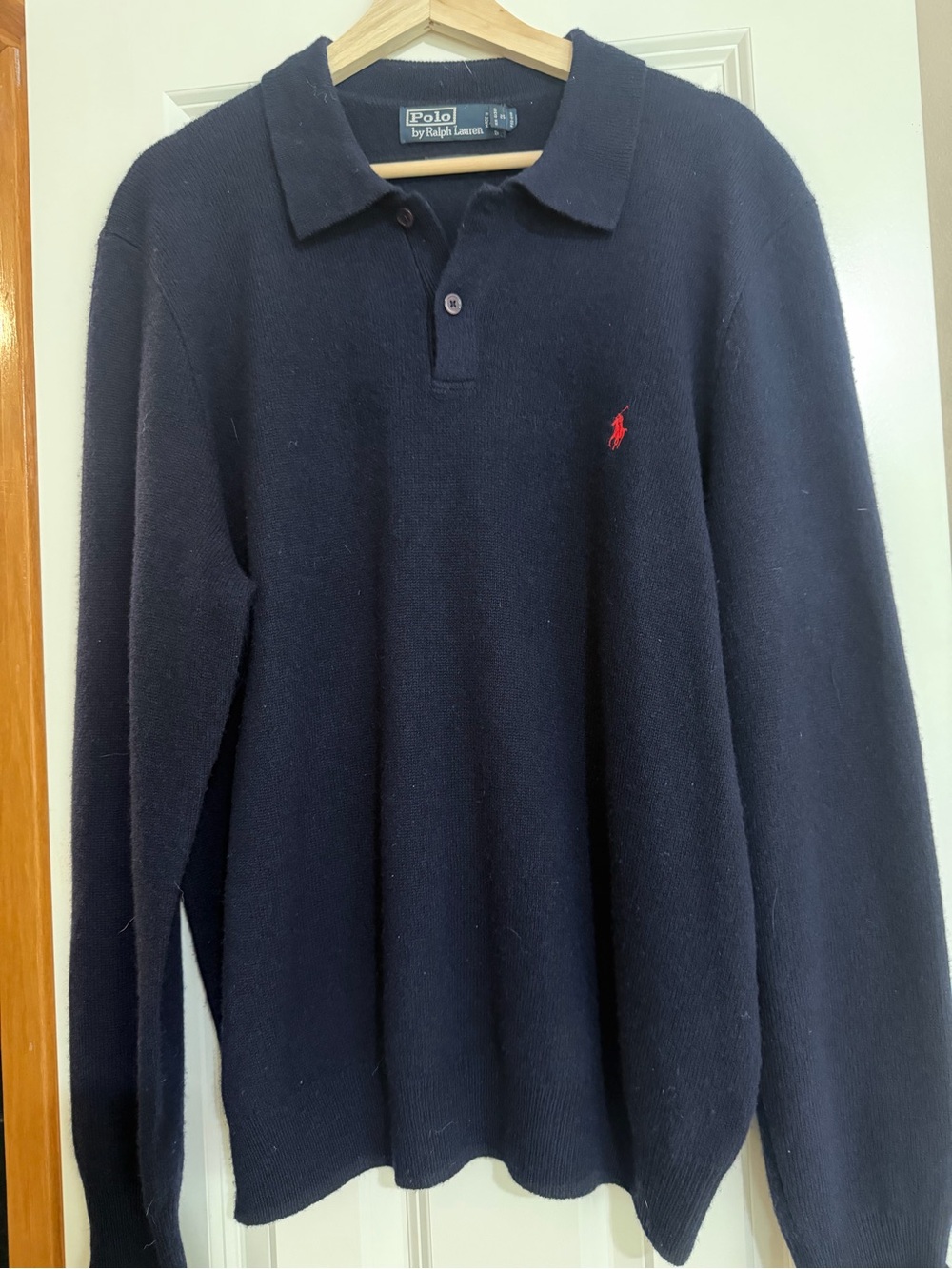 Polo by Ralph Lauren Navy Long-Sleeve wool sweater Polo with Red Pony